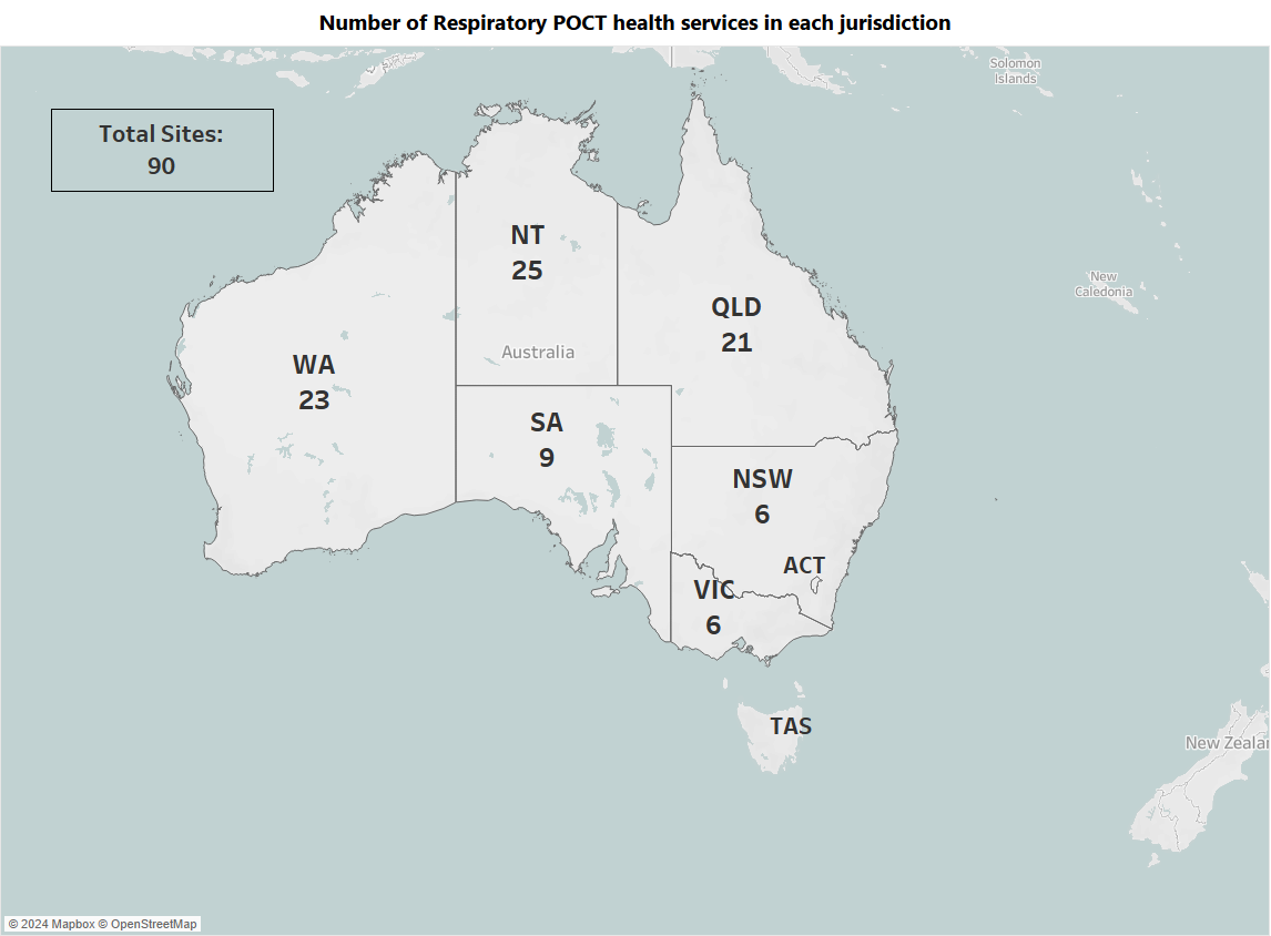 MAP Number of sites conducting testing November 2024